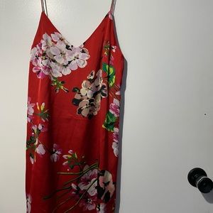 Red floral mini dress, fits a small or medium!